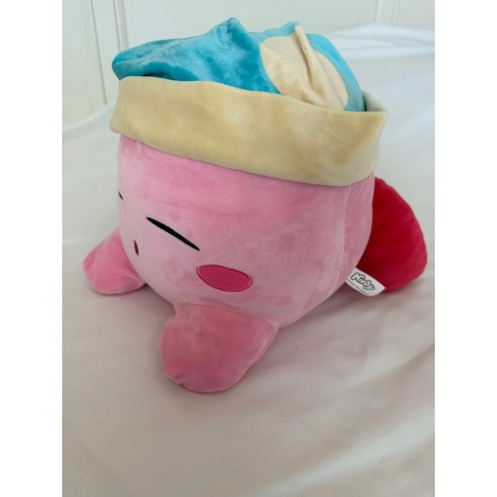 Nintendo Kirby Sleep Plush Pink Character Blue Nightcap Stuffed Toy 12 Inch